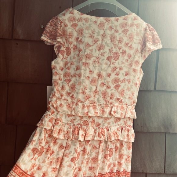 A Collective Story Anthropologie Piper Peach Floral Tiered Maxi Summer Dress S L - Picture 15 of 17